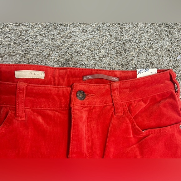NWT Pilcro High-Rise Skinny Ankle Jeans Red Cotton Elastane Women's Size 31T - Picture 4 of 12